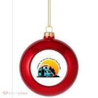 Camping Because It's Cheaper Than Therapy Plastic Christmas Ball Ornament thumb 0