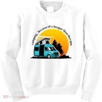 Camping Because It's Cheaper Than Therapy Kids Sweatshirt thumb 0