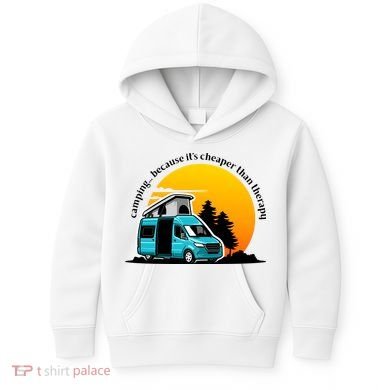Camping Because It's Cheaper Than Therapy Kids Hoodie