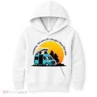 Camping Because It's Cheaper Than Therapy Kids Hoodie thumb 0