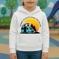 Camping Because It's Cheaper Than Therapy Kids Hoodie thumb 3