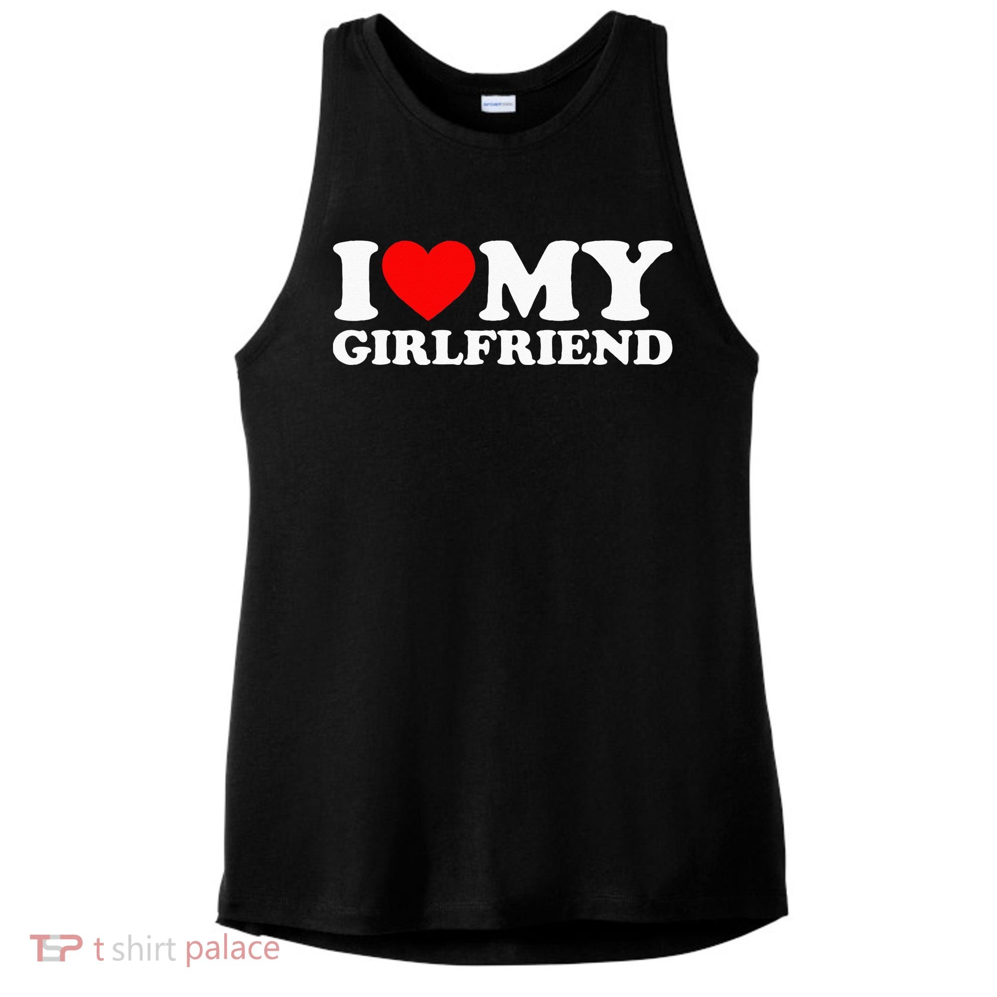 Classic Black I Love My Girlfriend Ladies PosiCharge Tri-Blend Wicking Tank