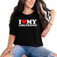 Classic Black I Love My Girlfriend Comfort Colors T-Shirt thumb 0