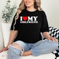 Classic Black I Love My Girlfriend Comfort Colors T-Shirt thumb 2