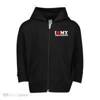 Classic Black I Love My Girlfriend Toddler Zip Fleece Hoodie thumb 0