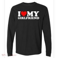 Classic Black I Love My Girlfriend Comfort Colors Heavyweight Long Sleeve T-Shirt thumb 0