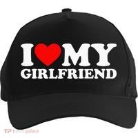 Classic Black I Love My Girlfriend Five-Panel Snapback Cap thumb 0