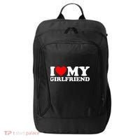 Classic Black I Love My Girlfriend City Backpack thumb 0