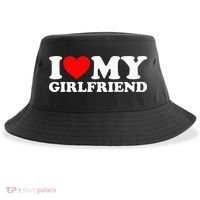 Classic Black I Love My Girlfriend Sustainable Bucket Hat thumb 0
