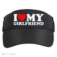 Classic Black I Love My Girlfriend Adult Drive Performance Visor thumb 0