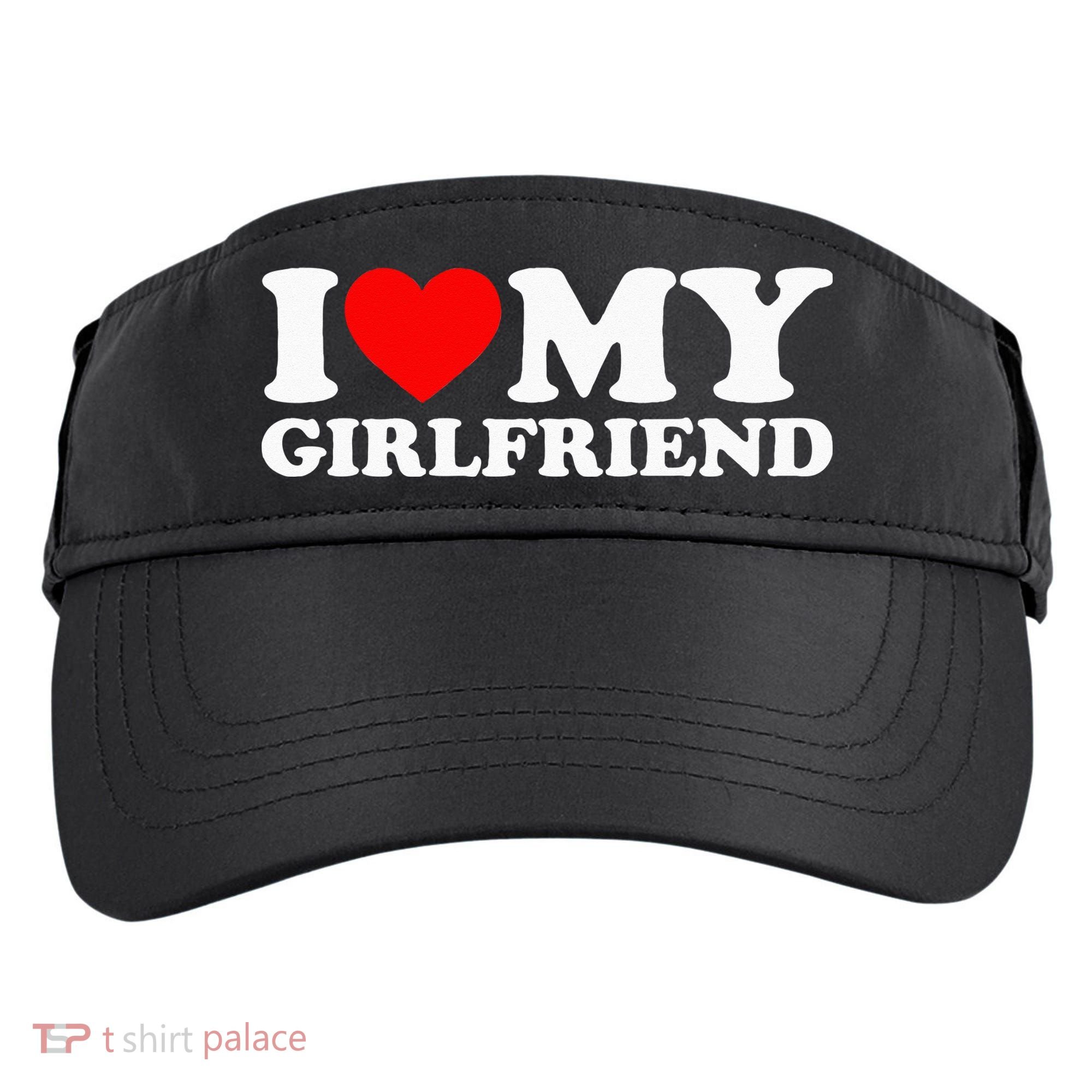 Classic Black I Love My Girlfriend Adult Drive Performance Visor