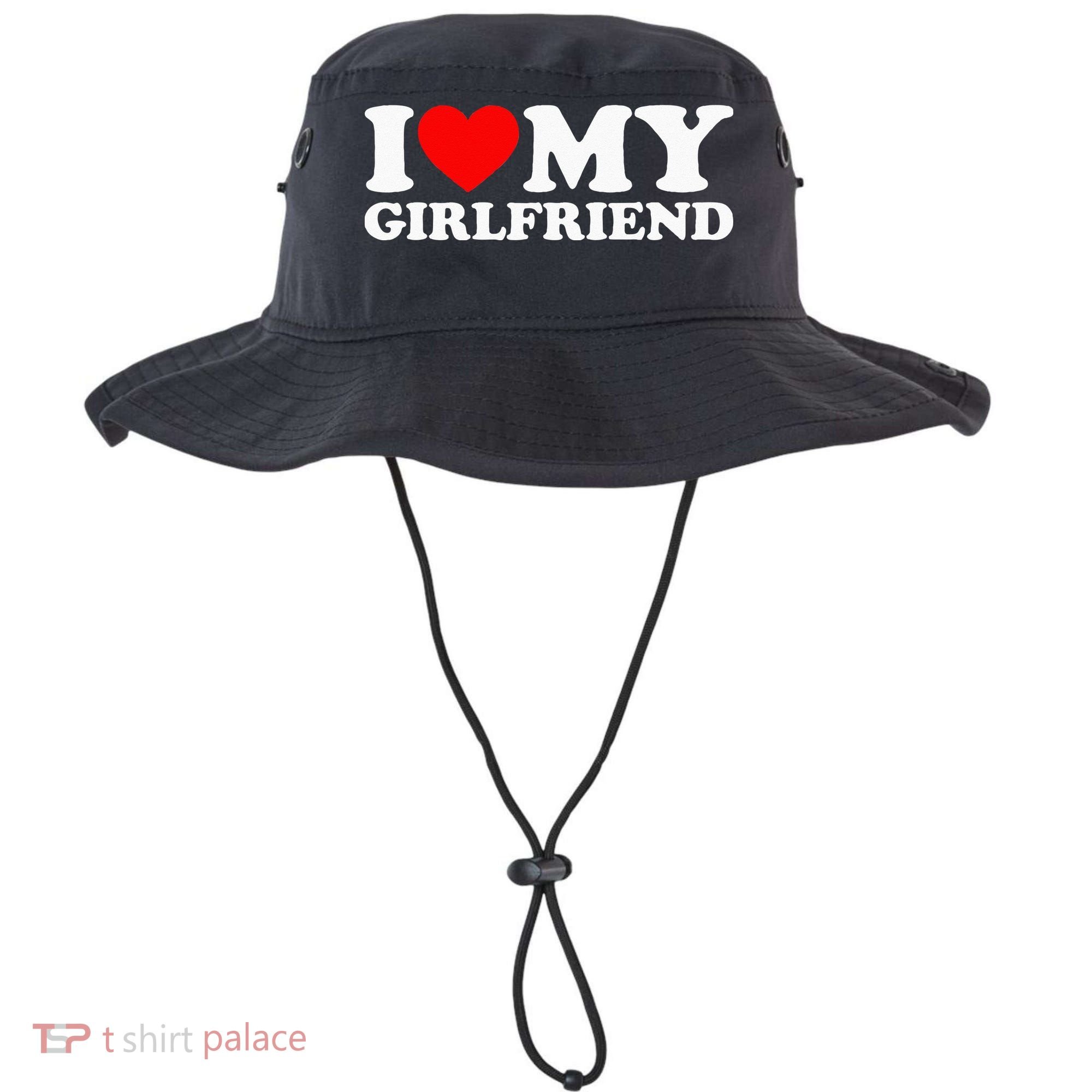Classic Black I Love My Girlfriend Bucket Hat