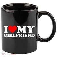 Classic Black I Love My Girlfriend 11oz C Handle Ceramic Mug thumb 0