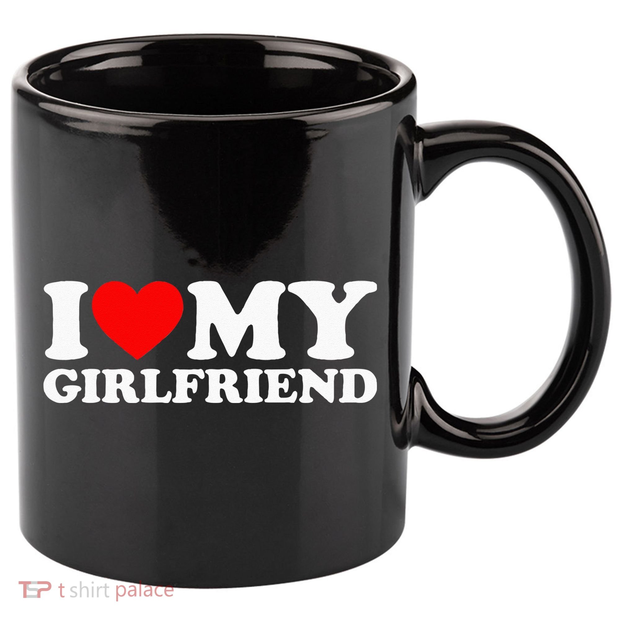 Classic Black I Love My Girlfriend 11oz C Handle Ceramic Mug