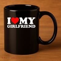 Classic Black I Love My Girlfriend 11oz C Handle Ceramic Mug thumb 3