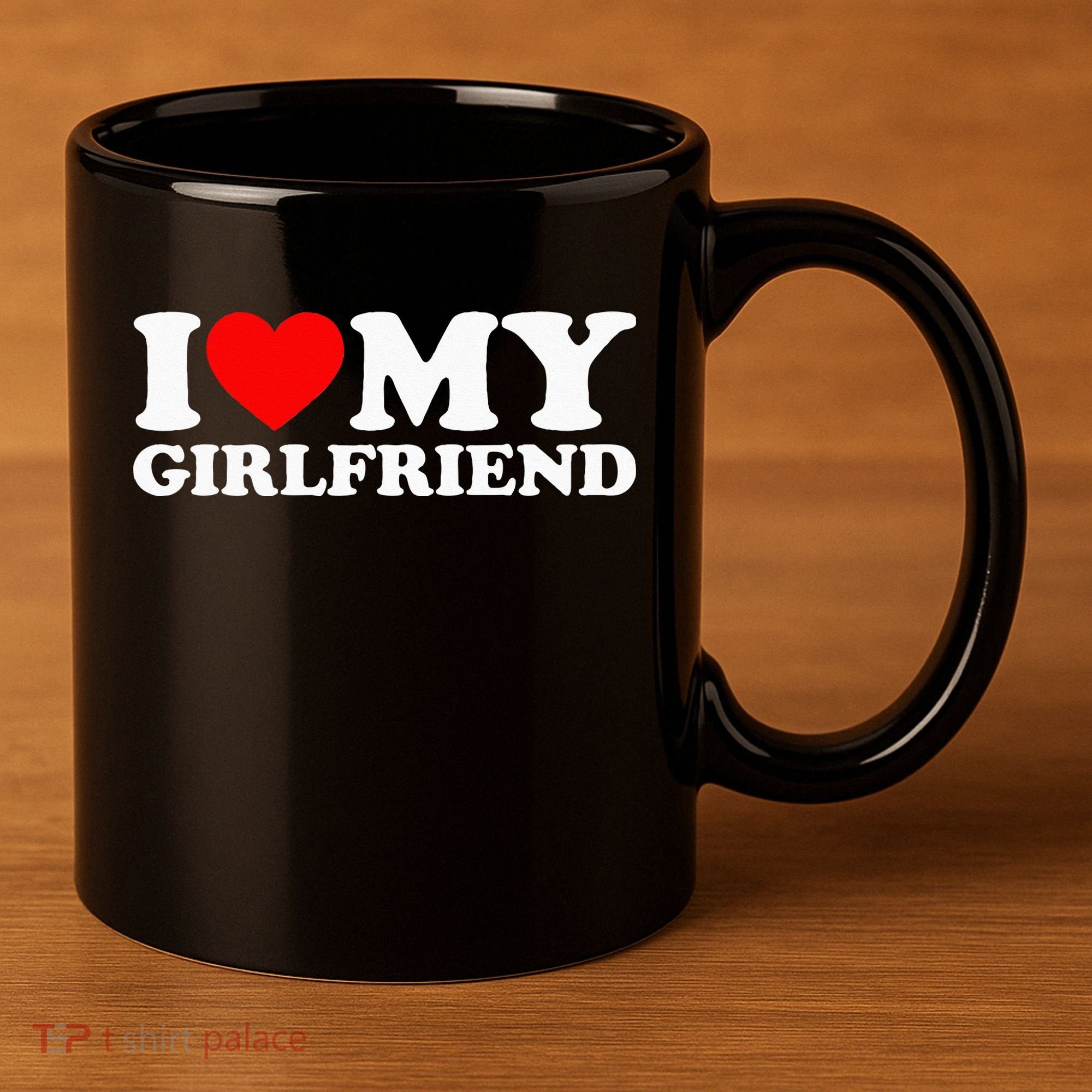 Classic Black I Love My Girlfriend 11oz C Handle Ceramic Mug