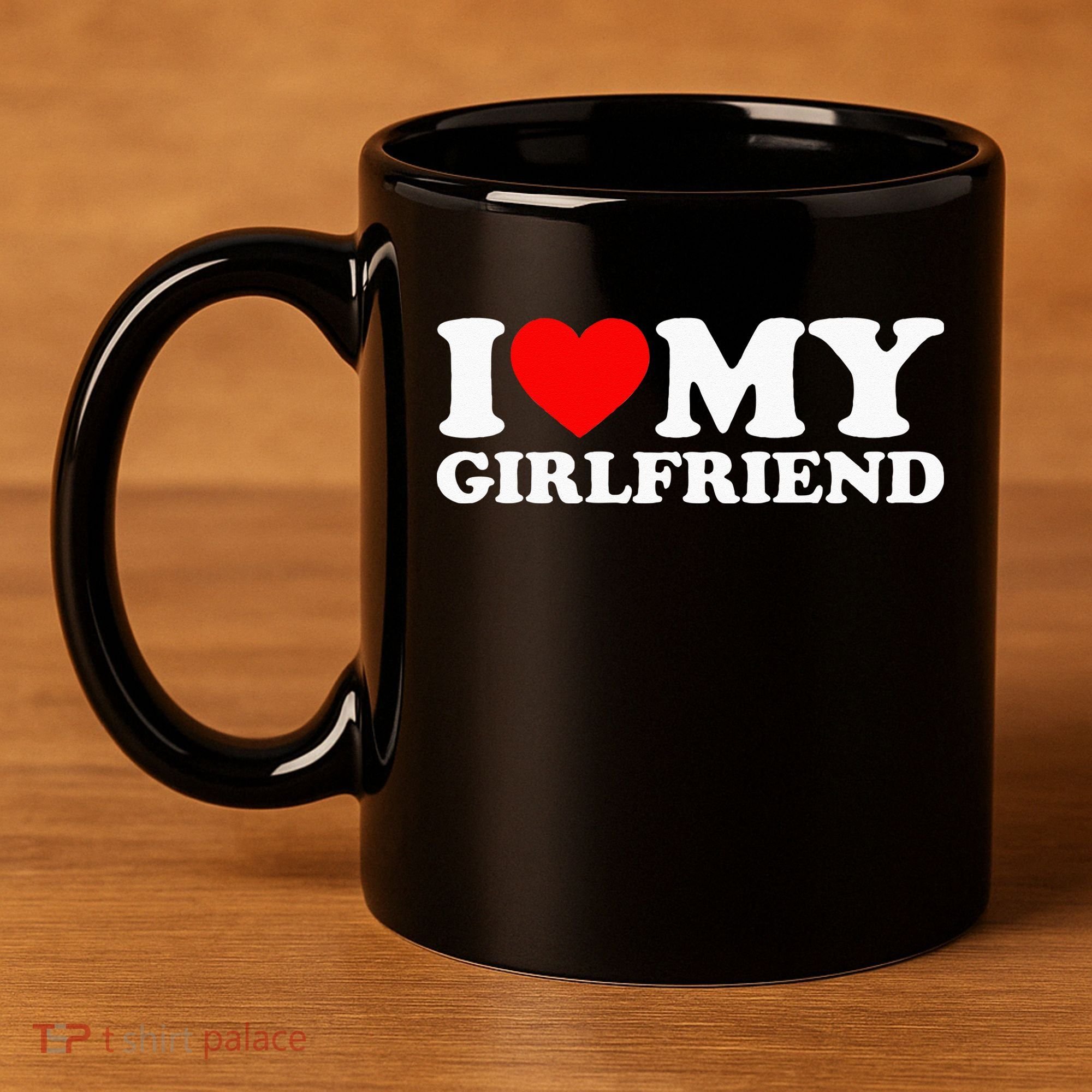 Classic Black I Love My Girlfriend 11oz C Handle Ceramic Mug