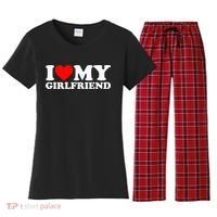Classic Black I Love My Girlfriend Women's Flannel Pajama Set thumb 0