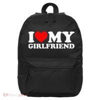 Classic Black I Love My Girlfriend 16 in Basic Backpack thumb 0
