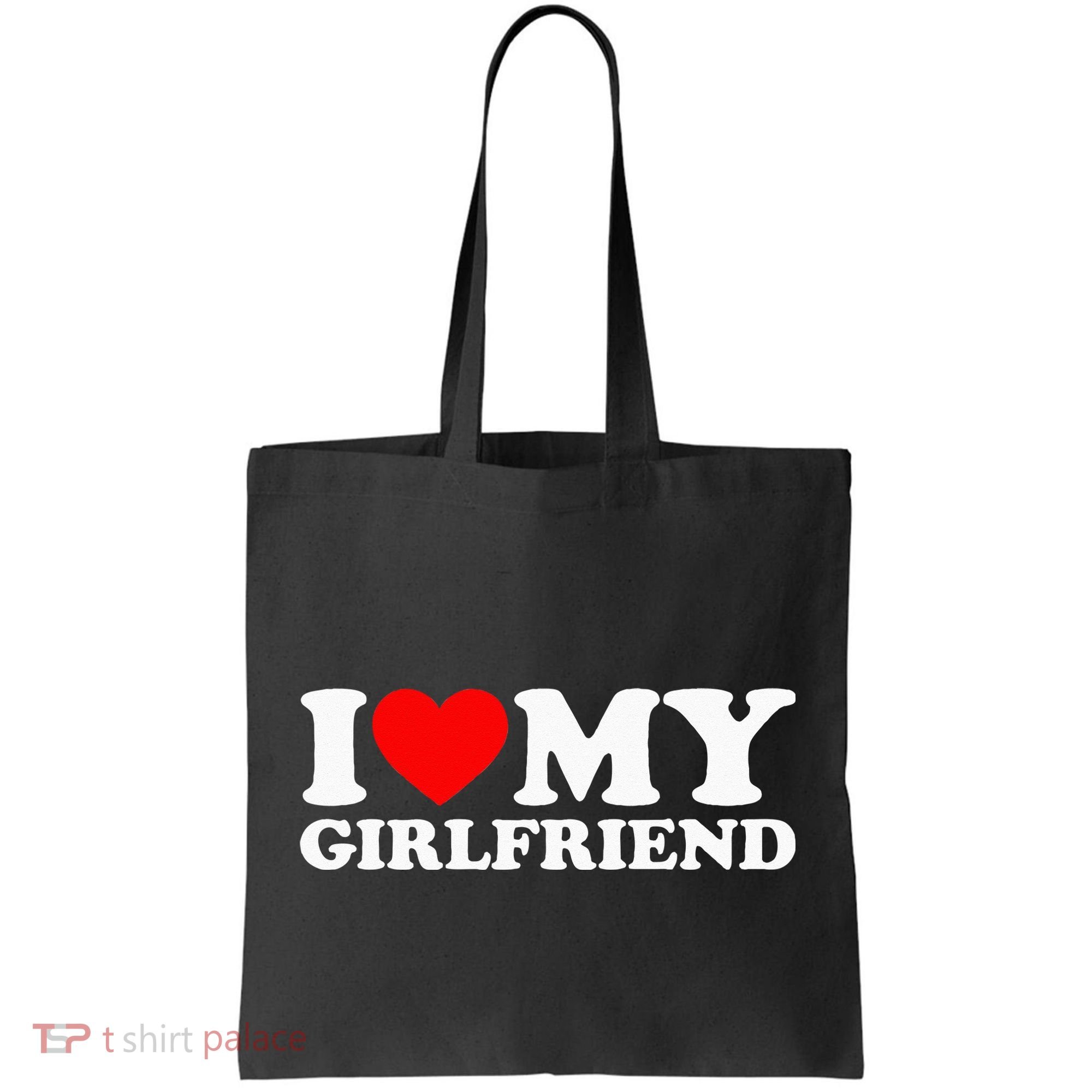 Classic Black I Love My Girlfriend Tote Bag