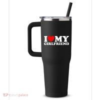Classic Black I Love My Girlfriend 40oz Vacuum Insulated Stainless Steel Travel Tumbler thumb 2