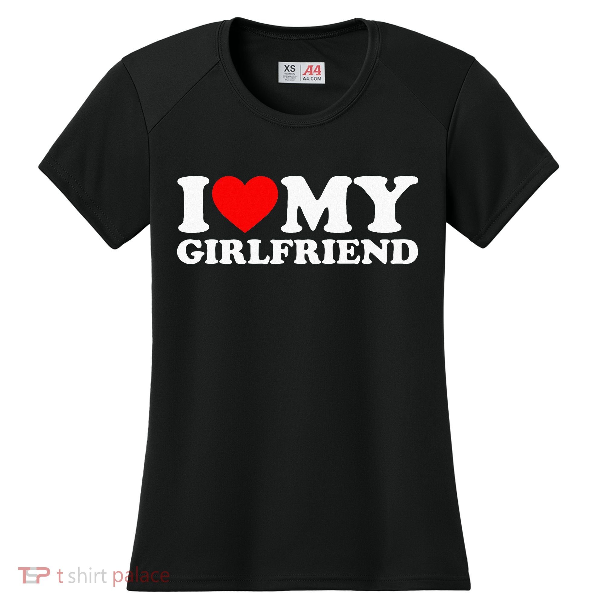 Classic Black I Love My Girlfriend Women's Cooling Performance Crew T-Shirt