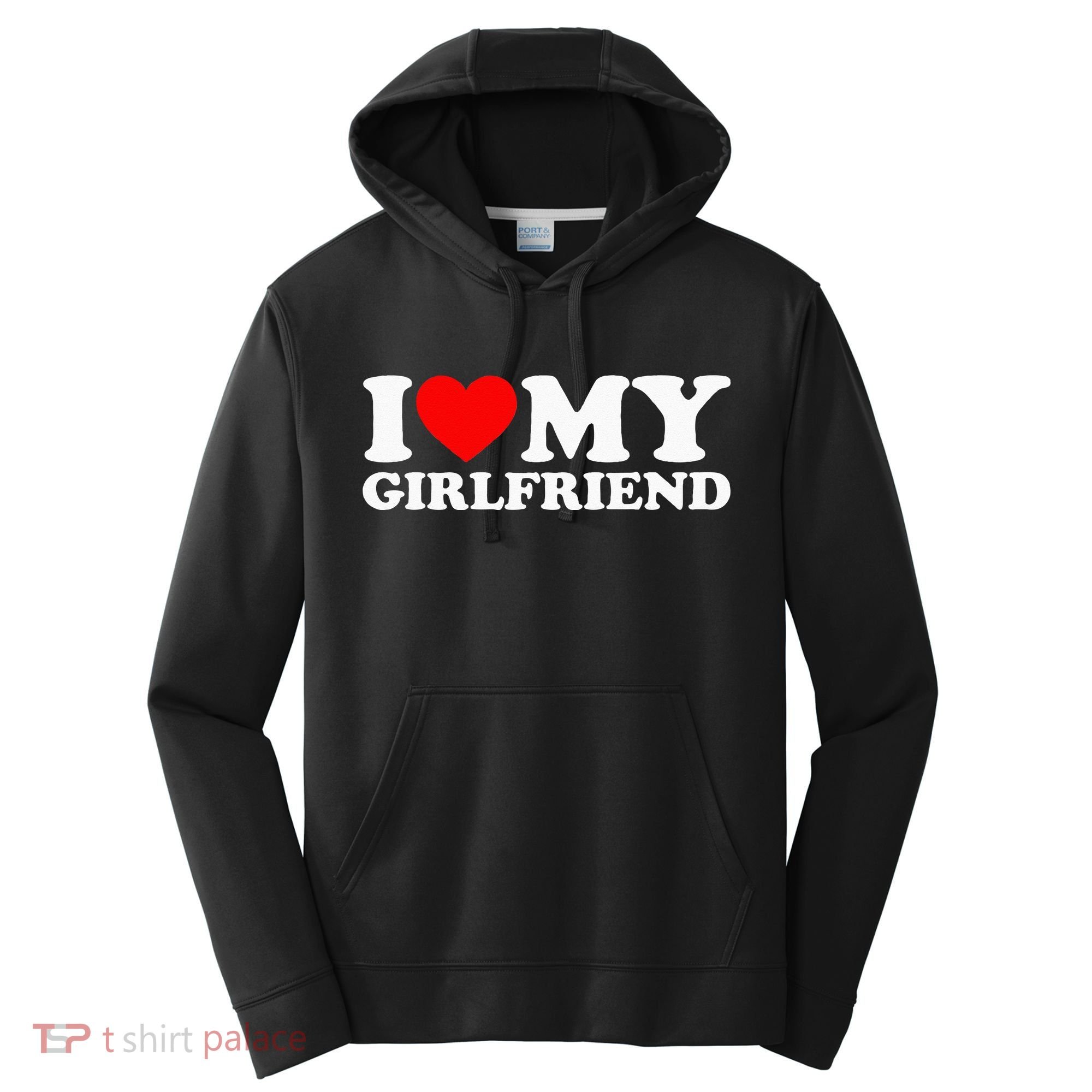 Classic Black I Love My Girlfriend Performance Fleece Hoodie