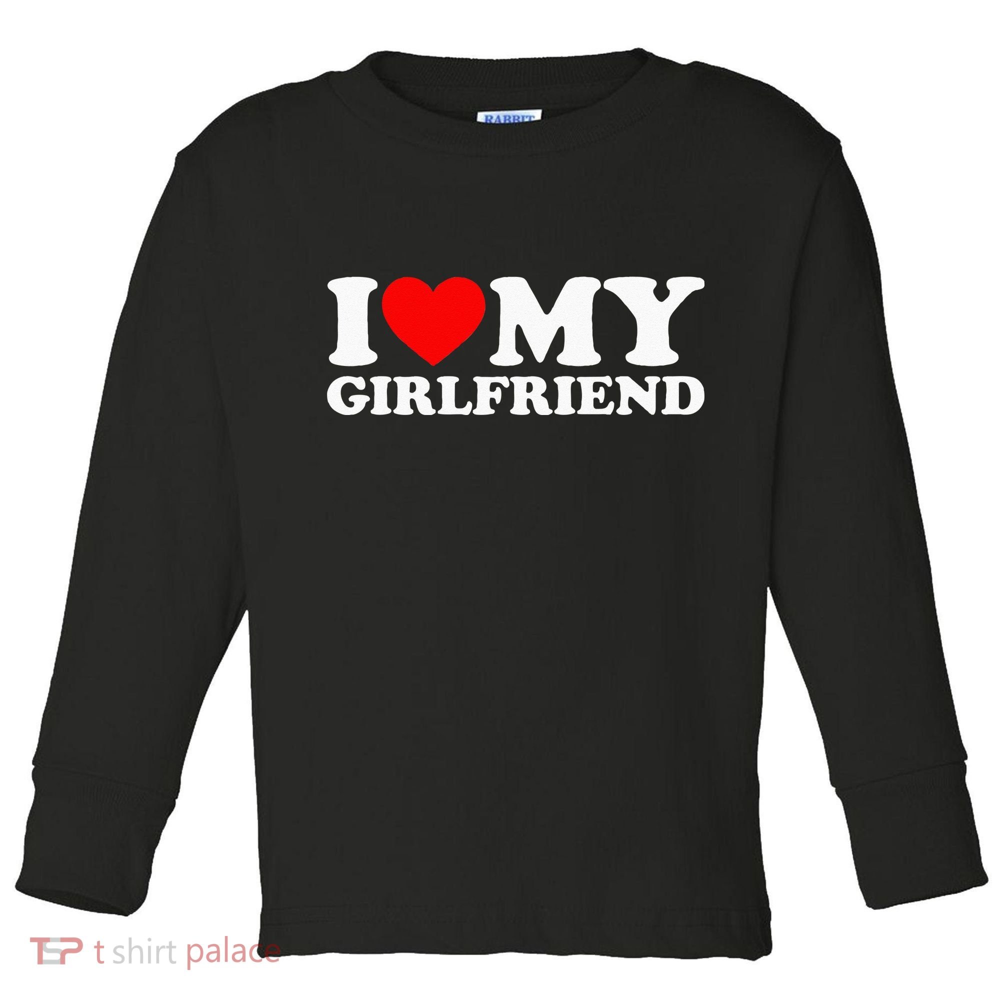 Classic Black I Love My Girlfriend Toddler Long Sleeve Shirt