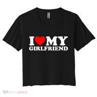 Classic Black I Love My Girlfriend Women's Crop Top Tee thumb 0