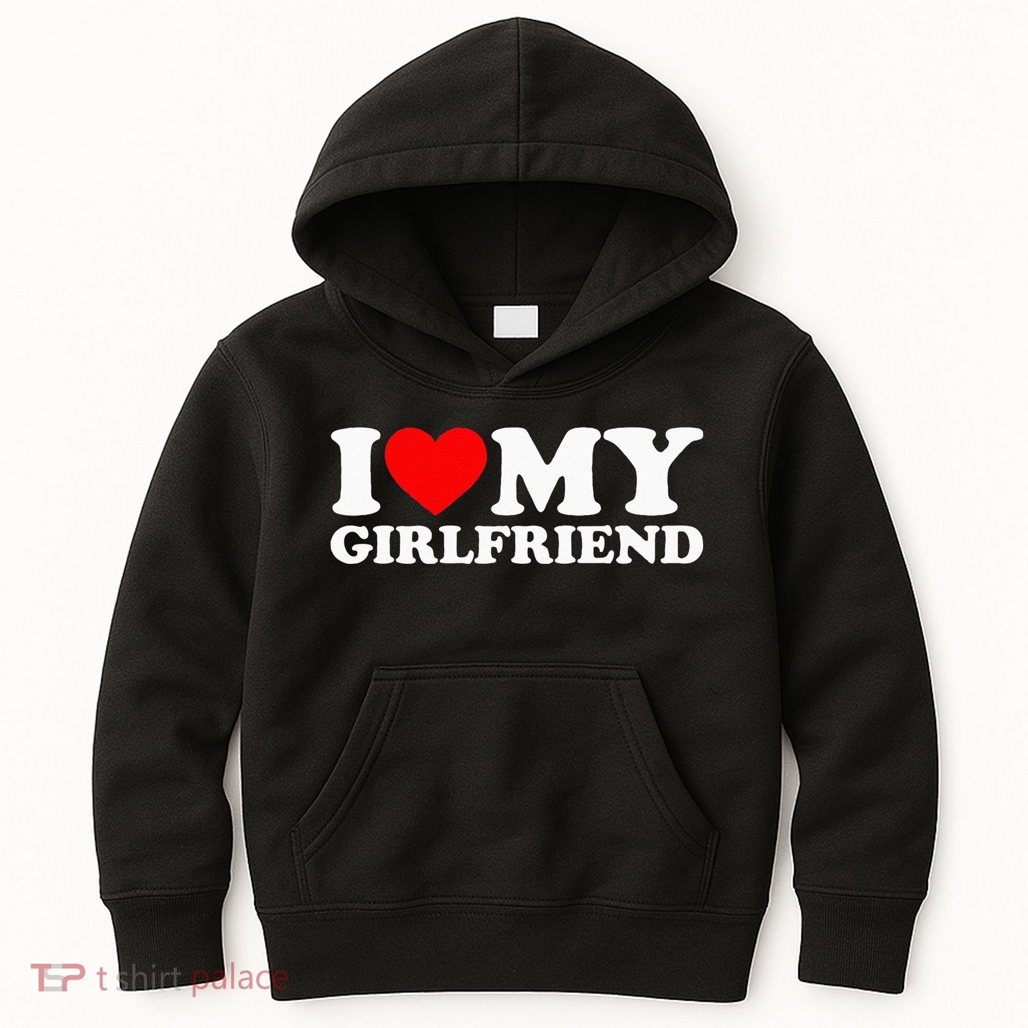 Classic Black I Love My Girlfriend Kids Hoodie