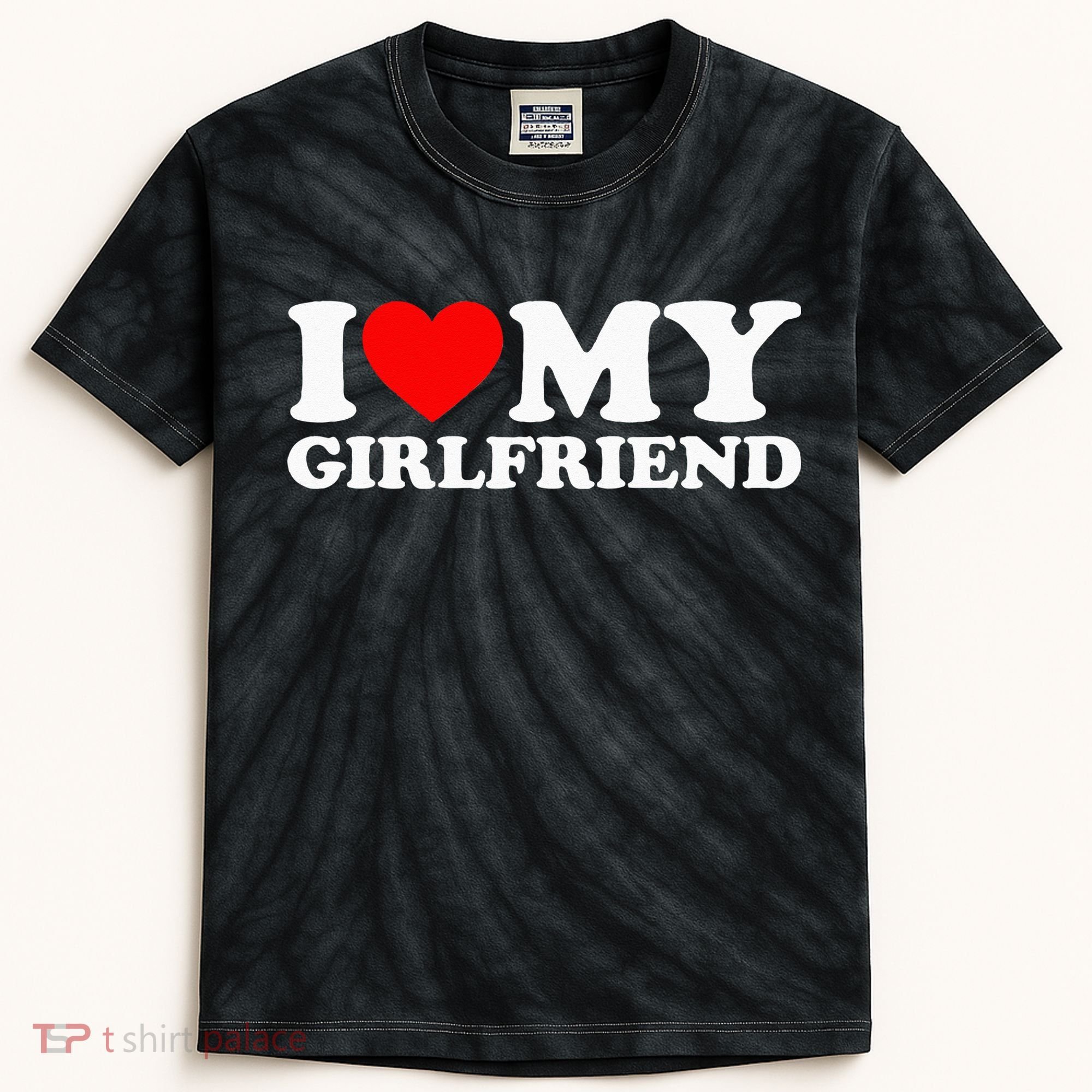Classic Black I Love My Girlfriend Kids Tie-Dye T-Shirt