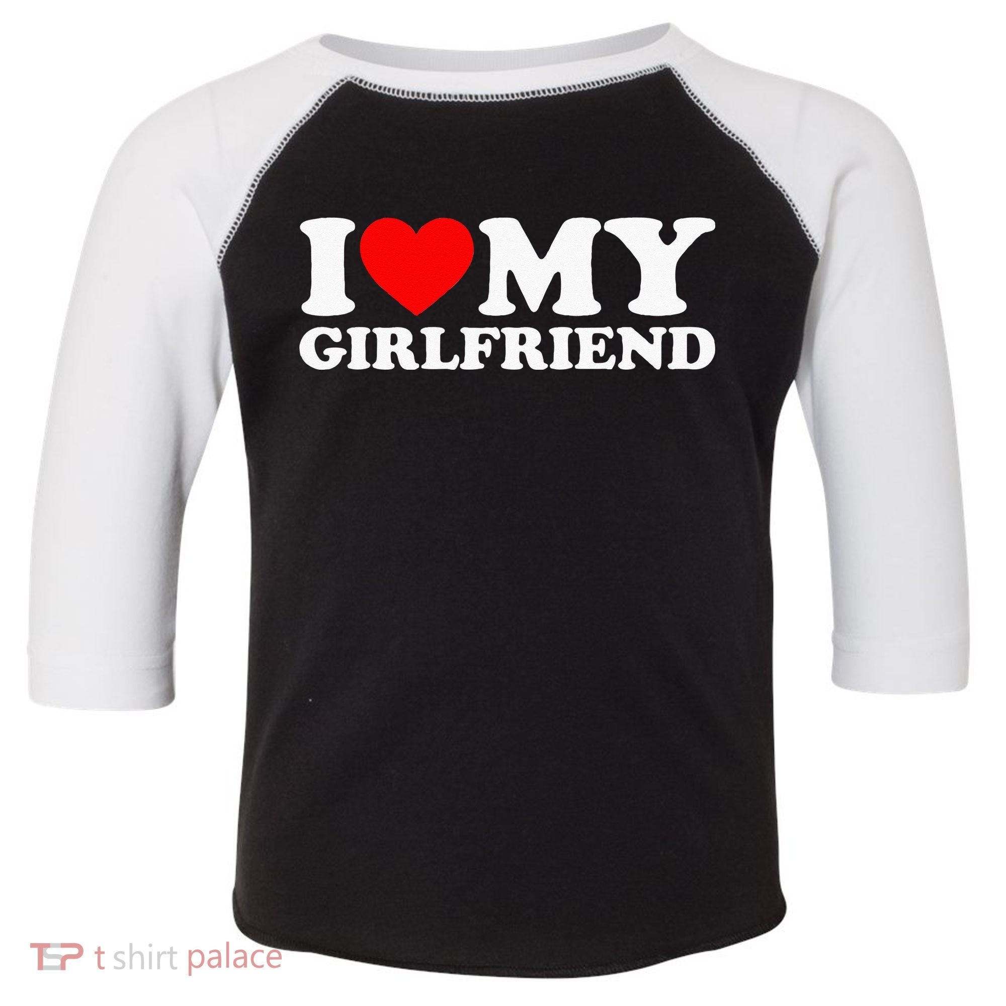 Classic Black I Love My Girlfriend Toddler Fine Jersey T-Shirt