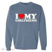 Classic Black I Love My Girlfriend Garment-Dyed Sweatshirt thumb 0