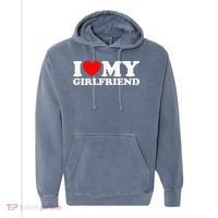 Classic Black I Love My Girlfriend Comfort Colors Garment-Dyed Hooded Sweatshirt thumb 0