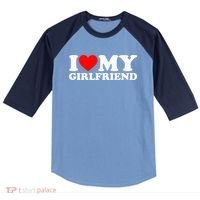 Classic Black I Love My Girlfriend Raglan Baseball Sleeve Shirt thumb 0