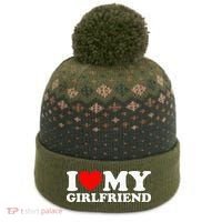 Classic Black I Love My Girlfriend The Baniff Cuffed Pom Beanie thumb 0