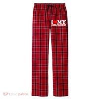 Classic Black I Love My Girlfriend Men's Flannel Plaid Pajama Pants thumb 0