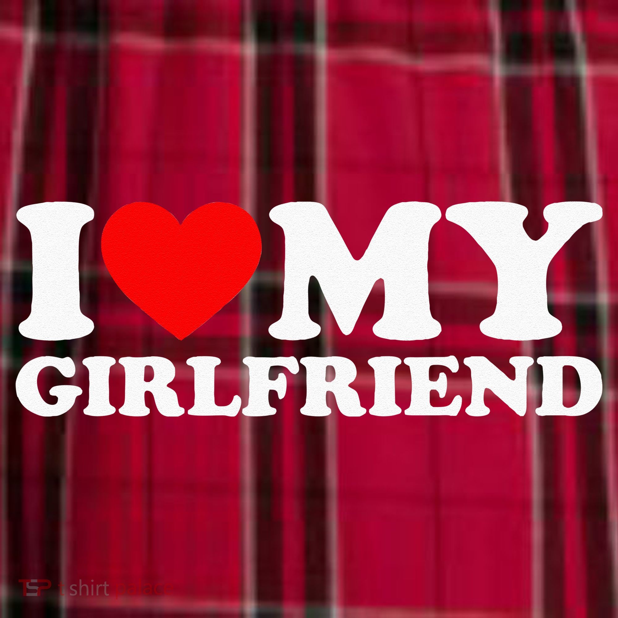 Classic Black I Love My Girlfriend Women's Flannel Plaid Pajama Pants