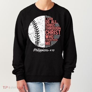 Christian Baseball I Can Do All Things Philippians Women's Sweatshirt