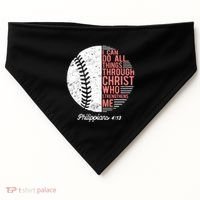 Christian Baseball I Can Do All Things Philippians USA-Made Doggie Bandana thumb 0