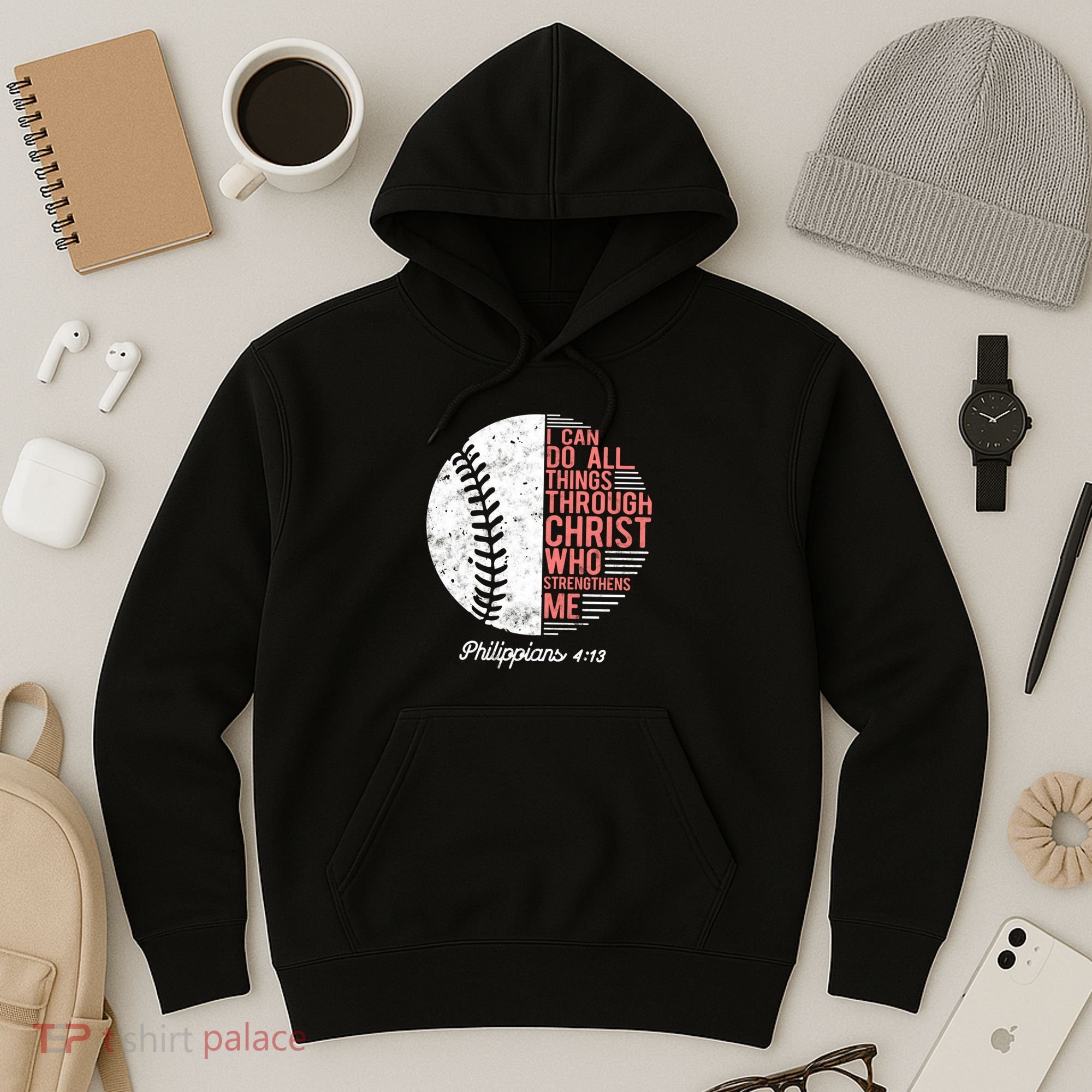 Christian Baseball I Can Do All Things Philippians Hoodie