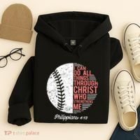 Christian Baseball I Can Do All Things Philippians Hoodie thumb 4
