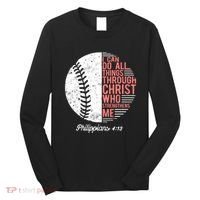 Christian Baseball I Can Do All Things Philippians Long Sleeve Shirt thumb 0