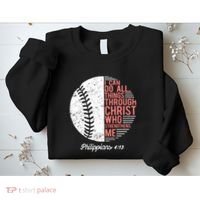 Christian Baseball I Can Do All Things Philippians Sweatshirt thumb 2