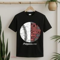 Christian Baseball I Can Do All Things Philippians T-Shirt thumb 2