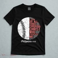 Christian Baseball I Can Do All Things Philippians T-Shirt thumb 5