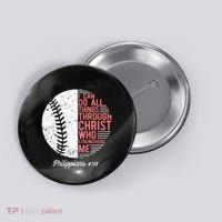 Christian Baseball I Can Do All Things Philippians Button thumb 0