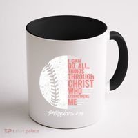 Christian Baseball I Can Do All Things Philippians Coffee Mug thumb 1