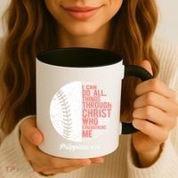 Christian Baseball I Can Do All Things Philippians Coffee Mug thumb 3