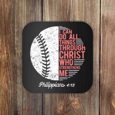 Christian Baseball I Can Do All Things Philippians Coaster